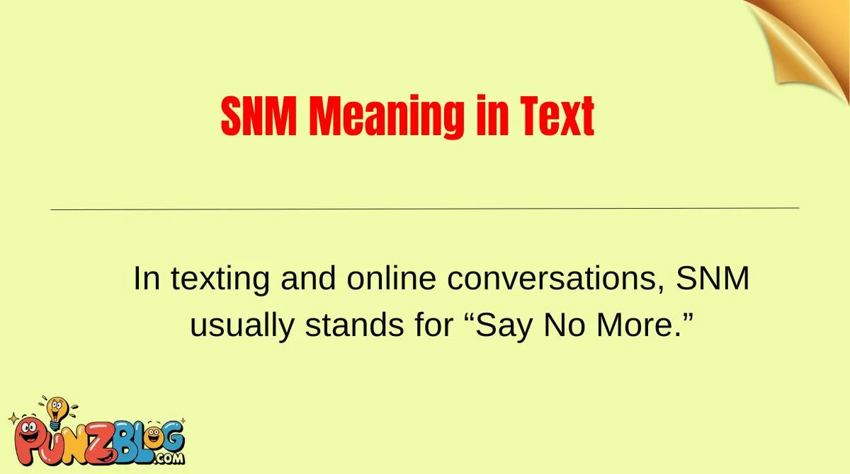 SNM Meaning in Text