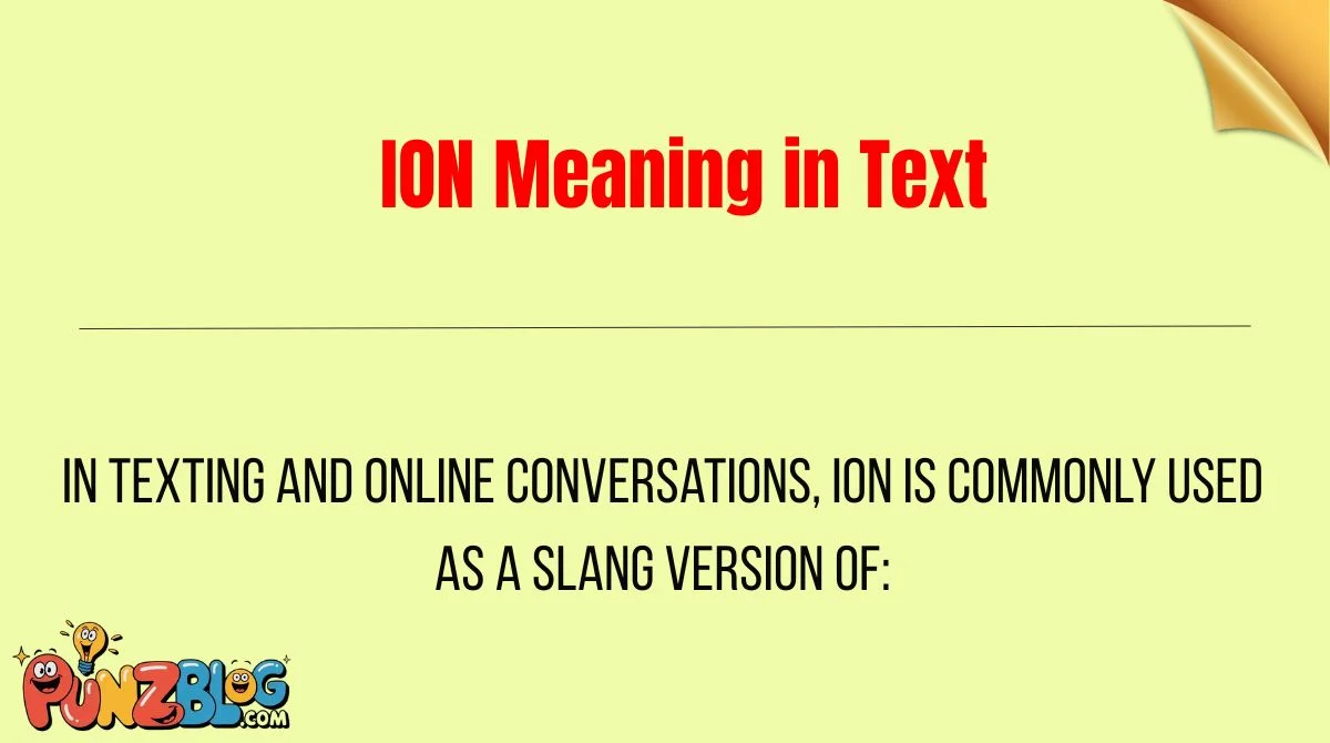 ION Meaning in Text